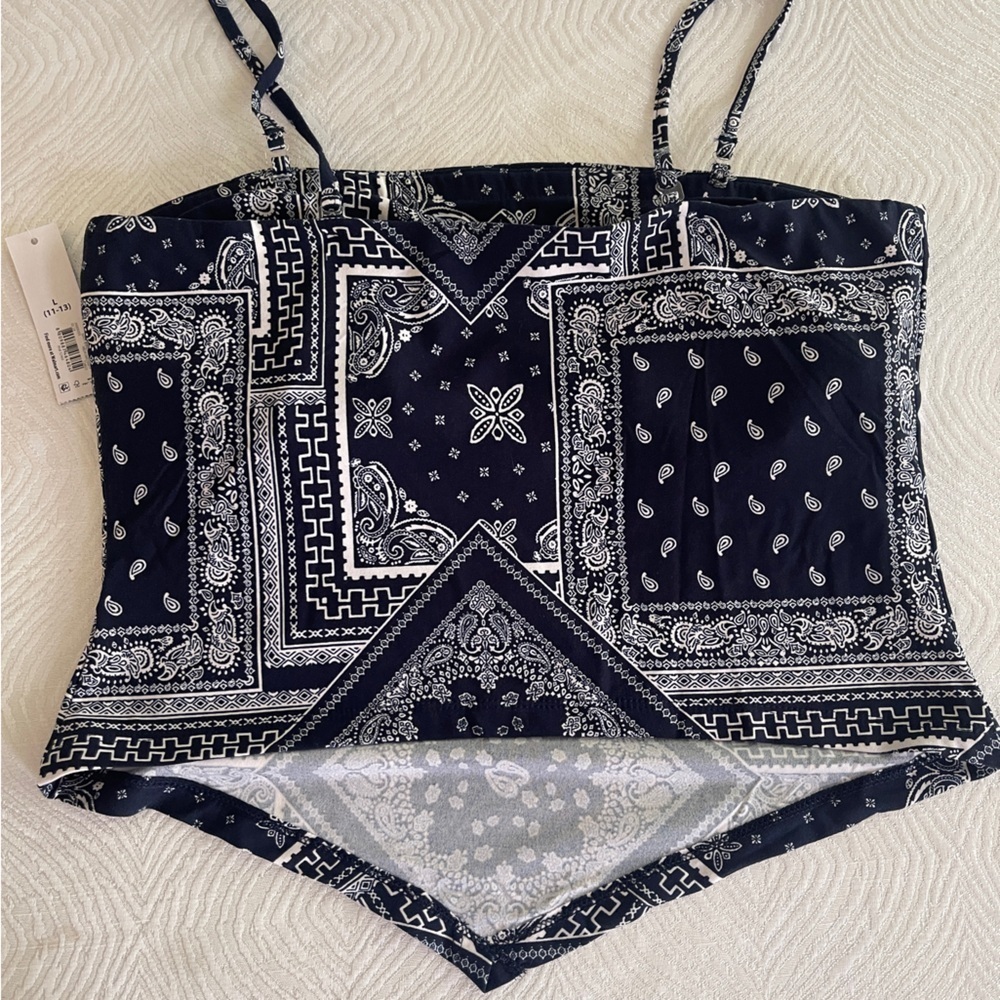 No Boundaries Juniors Bandana Tube Top, Sizes Large - Picture 4 of 5